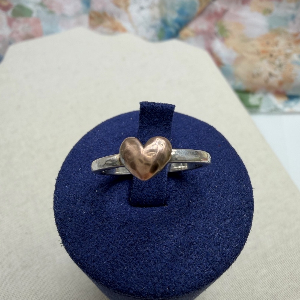 Silpada 925 sterling Cross My Heart Rose gold ring size 7